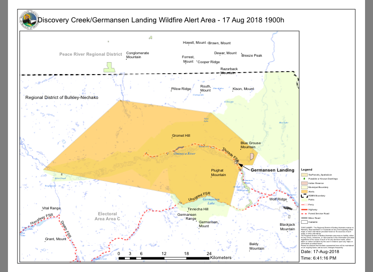 Discovery Creek/Germansen Landing Fire evacuation ALERT