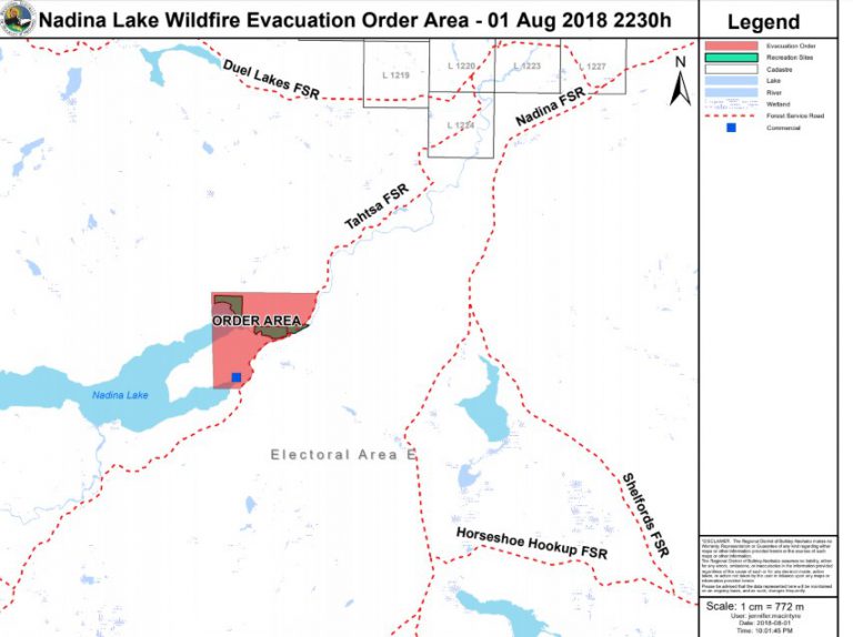 Evacuation Order issued by the RDBN. August 1st, 2018
