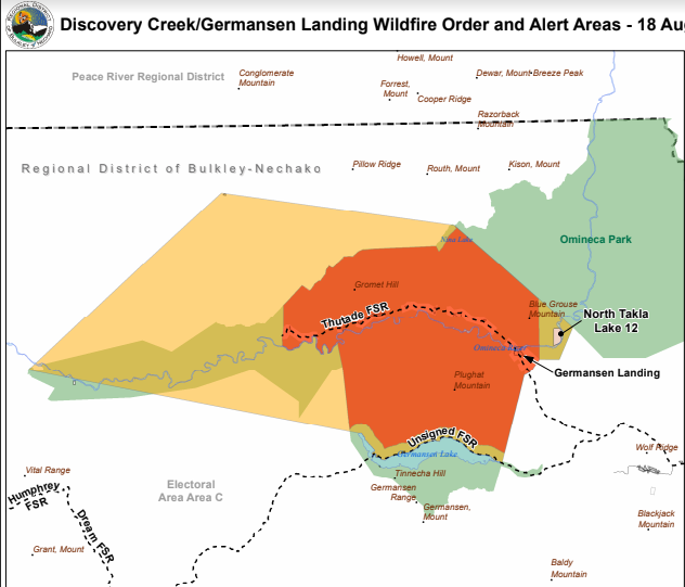 Discovery Creek/Germansen Landing Fire under evacuation ORDER