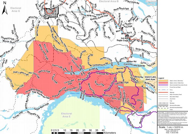Nadina-Verdun fire forces Evacuation Order, Alert expansion