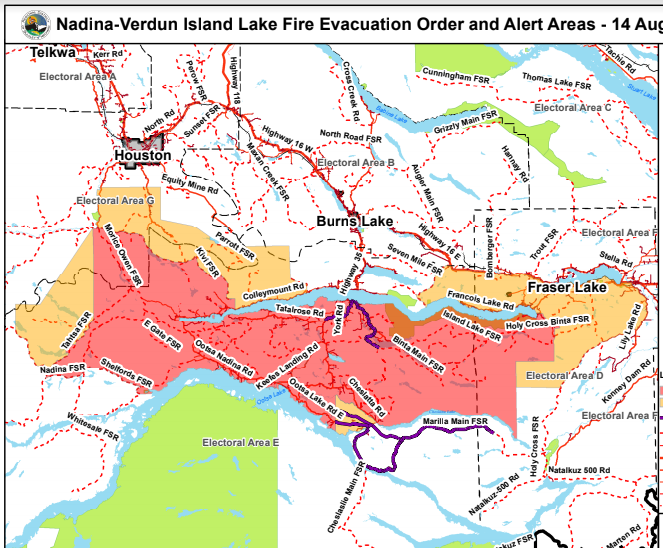 UPDATE: Nadina-Verdun wildfire Evacuation Order, Alert expansion