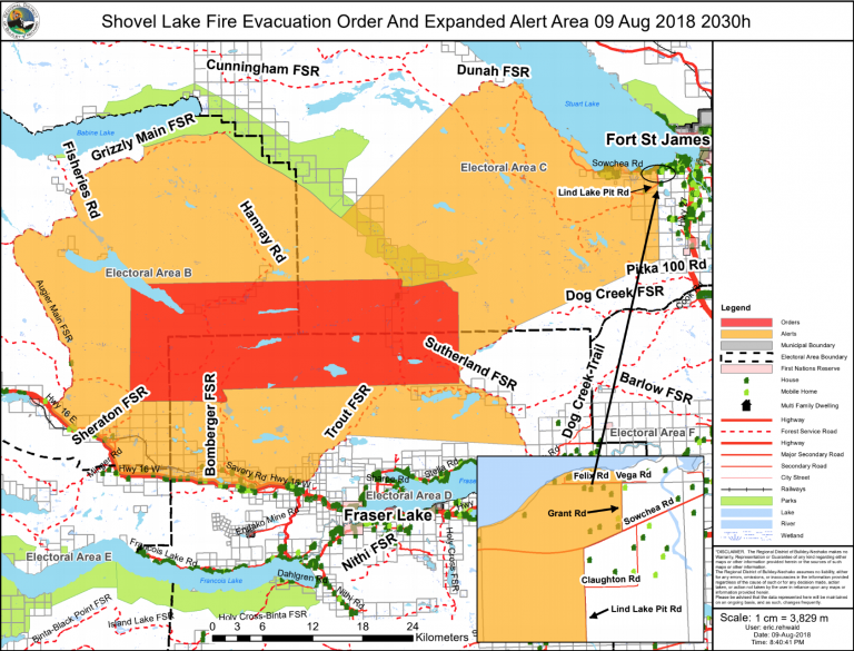 Growing Shovel Lake Wildfire forces Evacuation Alert expansion