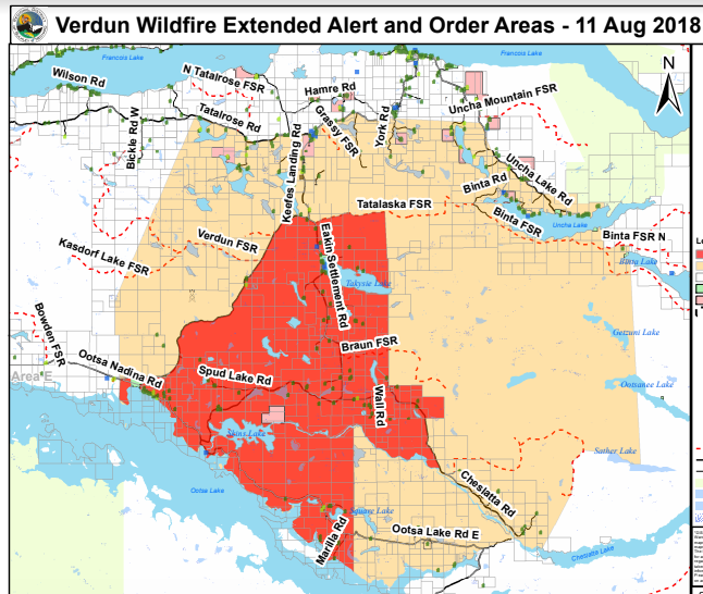 Evacuation ORDER and ALERT updates for Verdun wildfire