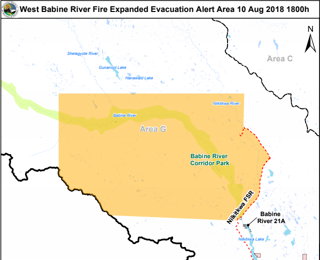 Expanded evacuation alert for West Babine River