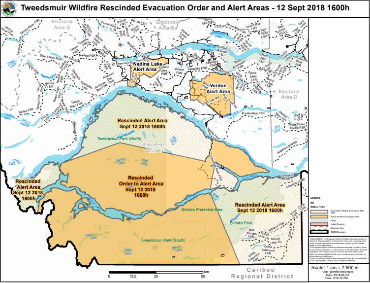 evacuation ORDER for the Tweedsmuir Complex Fires rescinded