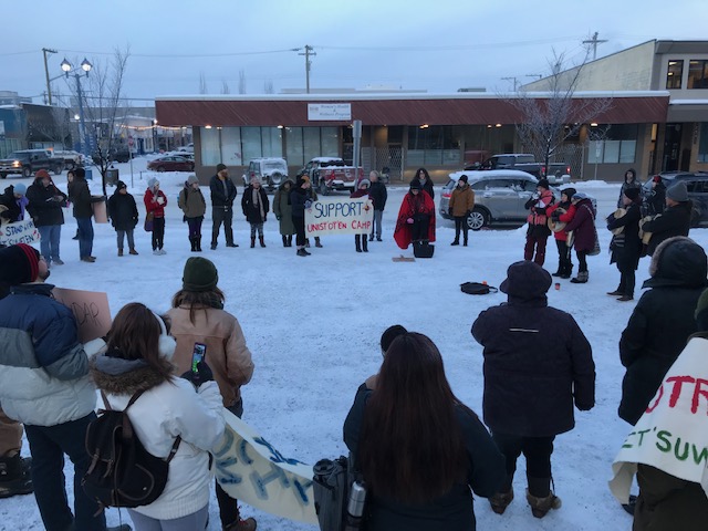 International supporters stand in solidarity with pipeline protesters