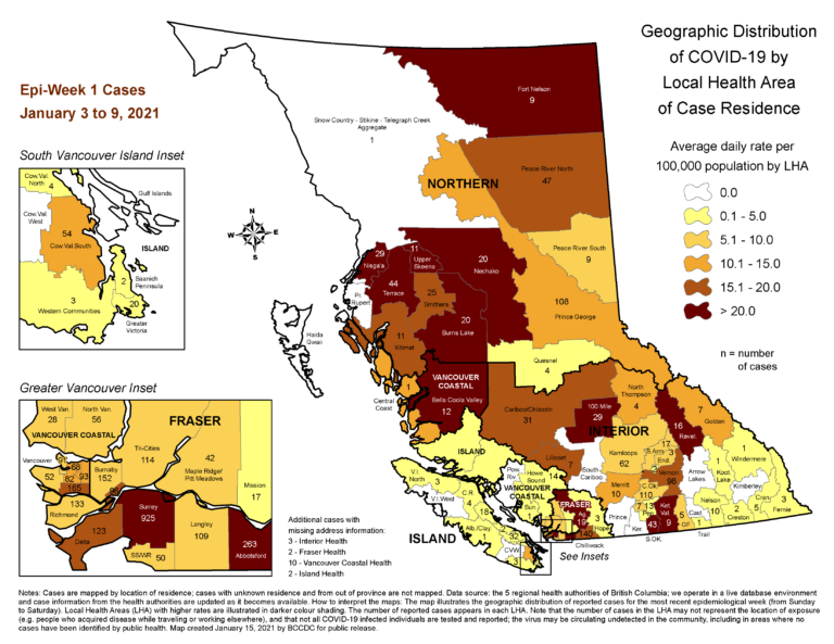 Terrace and Smithers local health areas add 69 COVID-19 infections: BC CDC