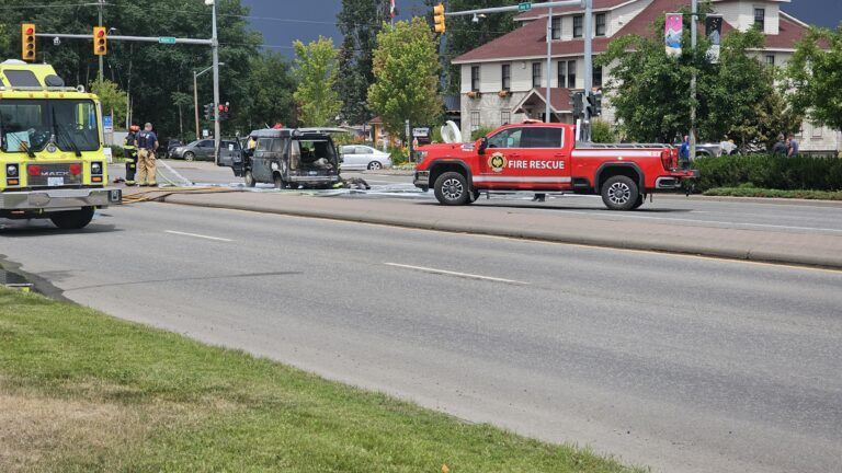 Update: Fire crews extinguish vehicle blaze on Highway 16