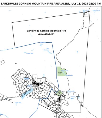 Evacuation Alert lifted for Barkerville-Cornish Mountain fire area