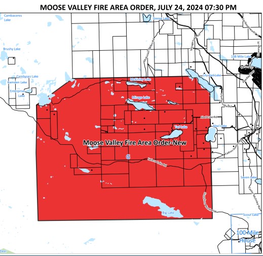 Evacuation Order & Alert Issued For The Moose Valley Fire Area