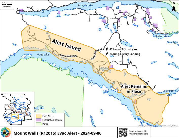 Ootsa Lake evacuation alert extended west